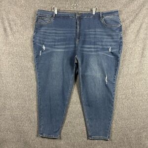 BloomChic Jeans Womens 28 Blue High Rise Distressed Skinny Stretch Plus Size